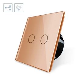 Comutador táctil duplo frontal golden