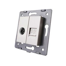 Mecanismo de encastrar tv + rede rj45 cinzento