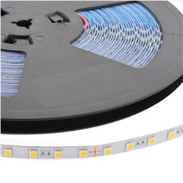 Fita led monocolor epistar smd5050 dc24v 20 metros (60led/m) 120w ip20 branco quente