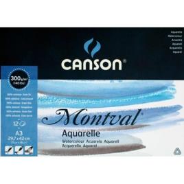 Bloco de desenho A3 12 Folhas 300gr Aquarela Canson Montval