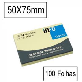 Bloco Notas Adesivo 50mmx75mm Amarelo 100 Folhas