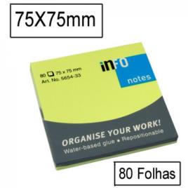 Bloco Notas Adesivo 75mmx75mm Verde Forte 80 Folhas