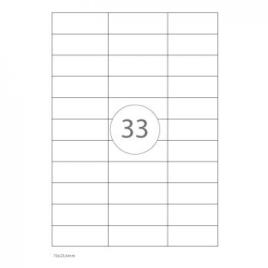 Etiquetas A4 70x25,4mm Autocolantes Brancas 100 Folhas