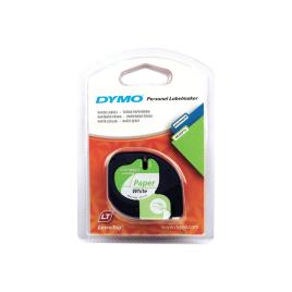 DYMO Fita LetraTAG S0721510, papel preto sobre branco, 12 mm x 4 m