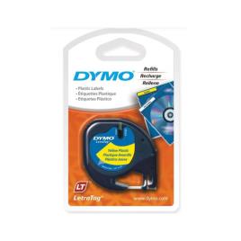 DYMO Fita LetraTAG s0721620, preto sobre amarelo, 12 mm x 4 m