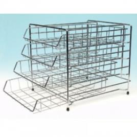 Tabuleiro de Secretária Arame Cromado 4 gavetas