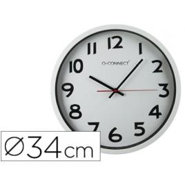 Relógio de Parede Redondo em Plástico 35cm Aro Branco
