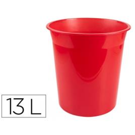 Cesto de Papéis em Plástico 13 Litros Translucido Vermelho