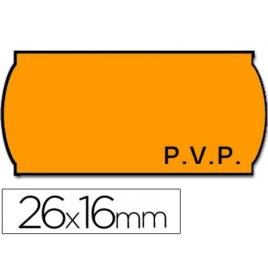 Etiquetas de Rolo 26x16mm P.V.P Com 1500 Laranja Fluorescente