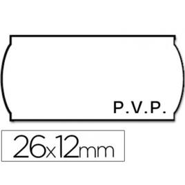 Etiquetas de Rolo 26x12mm P.V.P Com 1500 Onduladas Branca