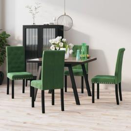 Cadeiras de jantar 4 pcs veludo verde-escuro