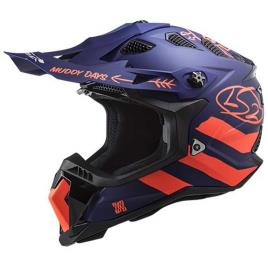 Capacete Motocross Mx700 Subverter Evo Cargo L Matt Blue / Fluo Orange