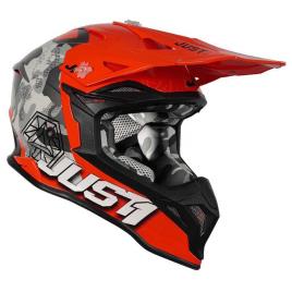 Capacete Off-road J39 Kinetic Camo XS Grey / Red / Fluo Orange