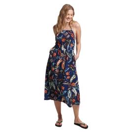 Vestido Vintage Cami Maxi XL Indo Leaf Navy