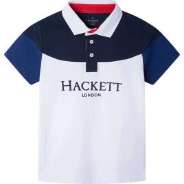 Polo Manga Curta Crest Curve Yoke 5 Years Navy / White
