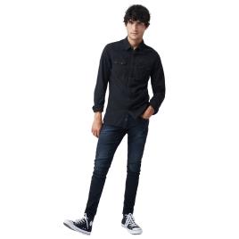 Camisa Manga Comprida Fit Slim S-repel Denim / 125455-000 L Black