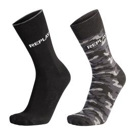 Replay Meias Casual 2 Pares EU 43-46 Black / Camouflage Black
