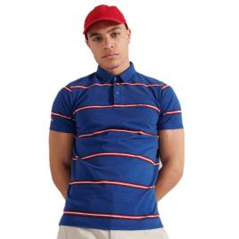 Camisa Polo De Manga Curta Academy Stripe L Varsity Blue