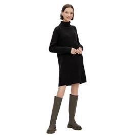 Vestido De Malha Manga Comprida Gola Alta Ellen XS Black