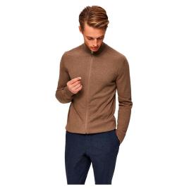 Full Zip Cardigan Berg 2XL Teak / Detail Melange