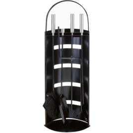 Conjunto de ferramentas para lareira metal preto