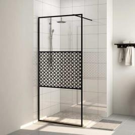 Divisória de chuveiro c/ vidro transparente ESG 115x195cm preto