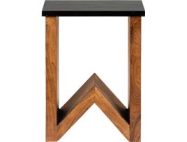 Mesa de Centro  W (Castanho - Madeira Maciça de Acácia - 60 x 35 x 45 cm)