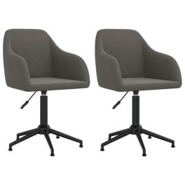 Cadeiras de Jantar Giratórias 2 pcs Veludo Cinzento-escuro