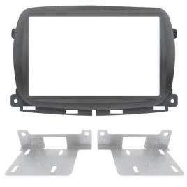 Moldura Autorrádio  2 Din Preto Fiat 500 16-