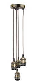 Candeeiro Pendente E27 Quad Bronze Antigo