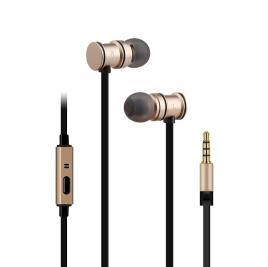 Auriculares Stereo Metalicos Magneticos Dourado