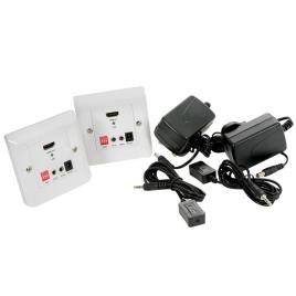 Kit De Parede Extensor Hdmi 50m Cat5e/6 C/ir Bidir