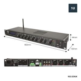 Amplificador 1u Montagem Em Rack Usb/fm/bt 2x60w