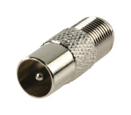 Adaptador Coaxial F Coaxial Masculino - F Feminin.
