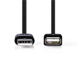 Cabo Usb 2.0 A Macho Para A Femea Preto 3m