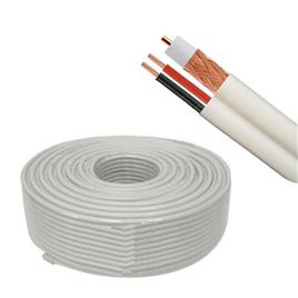 Cabo Blindado Coaxial Branco Cctv C/Alim.