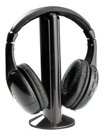 Auscultadores S/ Fios Stereo 2x C/ Base E Fm