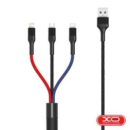 Cabo USB-A 2.0 Macho / Micro USB USB-C Lightning Nylon 1.2m