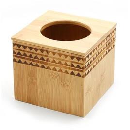 Caixa para lenços DKD Home Decor Bambu (12.4 x 12.4 x 11 cm)