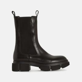 Botas chelsea em pele, rasto estriado, Apolyne