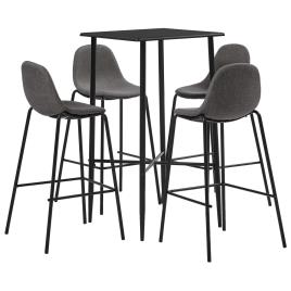Conjunto de Bar Tecido Cinzento-acastanhado 5 Peças