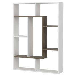 Homemania Estante Liam 100x22x136 cm branco e nogueira