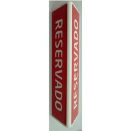 Placa Em Pvc 200x50mm Vermelho/branco Reservado