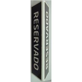 Placa Em Pvc 200x50mm Preto/branco Reservado