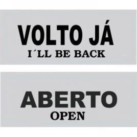 Placa Em Pvc 180x70x3mm Aberto Verso Volto já