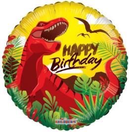 Balão Foil 18' Dinossauros Happy Birthday