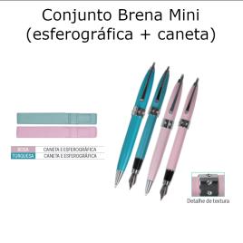 Conjunto Brena Mini (esferográfica + caneta) Cores: escolher cor