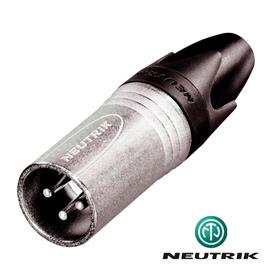 Ficha Xlr Macho 3 Pinos Metálica Prateada Neutrik