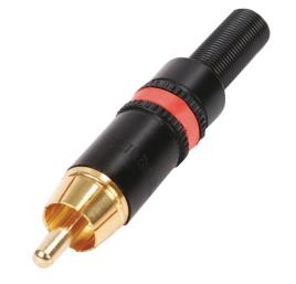 Conector Rca Masculino Metal Vermelho