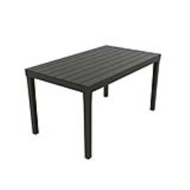 MESA RECTANGULAR COR PRETO 138X78X72CM IPAE PROGARDEN